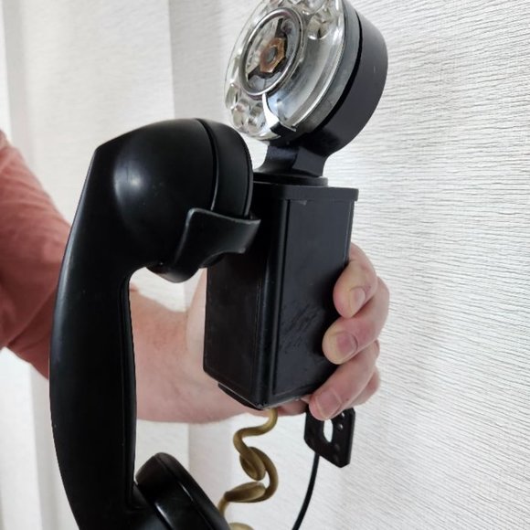 VINTAGE 1950s BELL ROTARY DIAL WALL G6 SPACE SAVER PHONE w/HANDSET - 41A - Picture 3 of 4